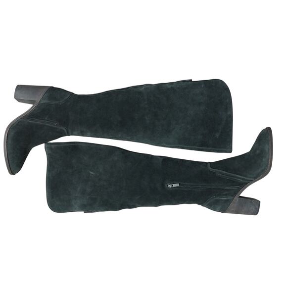 VINCE CAMUTO! GRAY/ BLACK GENUINE LEATHER OVER THE KNEE CHUNKY BOOTS! SZ 12M - Picture 9 of 13